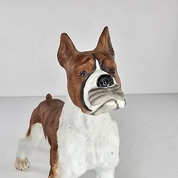 Andrea By Sadek Boxer Dog Figurine Brindle Standing Bisque - Picture 8 of 9
